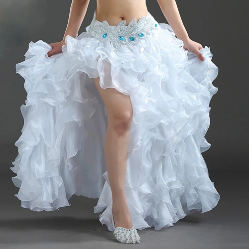 only skirt Одежда для танца живота, одежда для танца живота, длинная юбка для танца, Женская Профессиональная юбка для танца живота, 8 цветов, без пояса - Цвет: only skirt