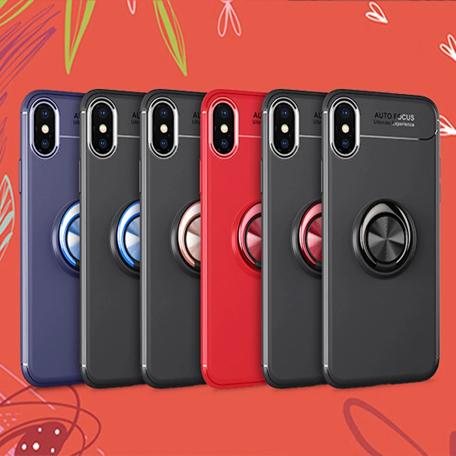 TPU Car bracket mobile ring magnetism phone shell anti-falling protective case is suitable for iphone series |