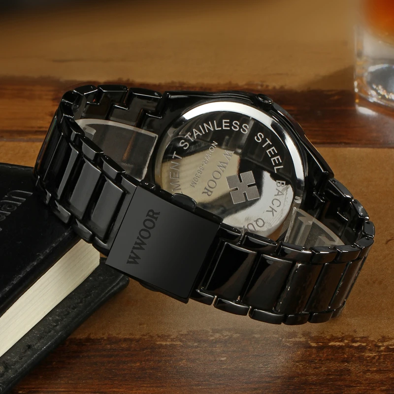 WWOOR Лидирующий бренд часы для мужчин повседневное кварцевые Дата модные