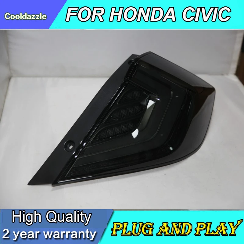 Светодиодный задний светильник для HONDA Civic, 2012, 2013 лет, дымчатый черный Задний светильник s, задний фонарь с обратной парковкой, поворотным сигналом для бега