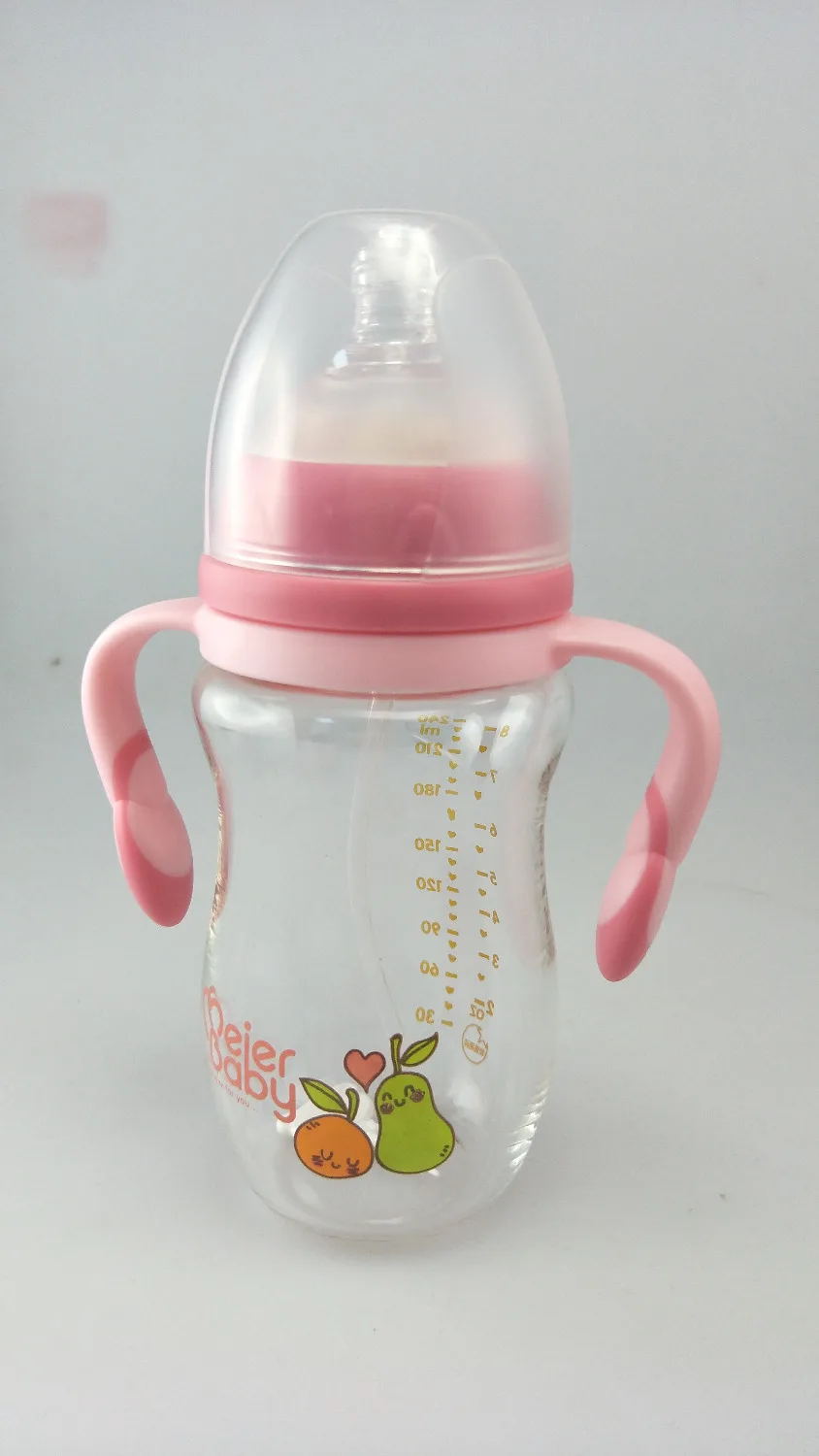 Meierbaby бутылка (M8221) высокое боросиликатное стекло BPA бесплатно жидкий силиконовый