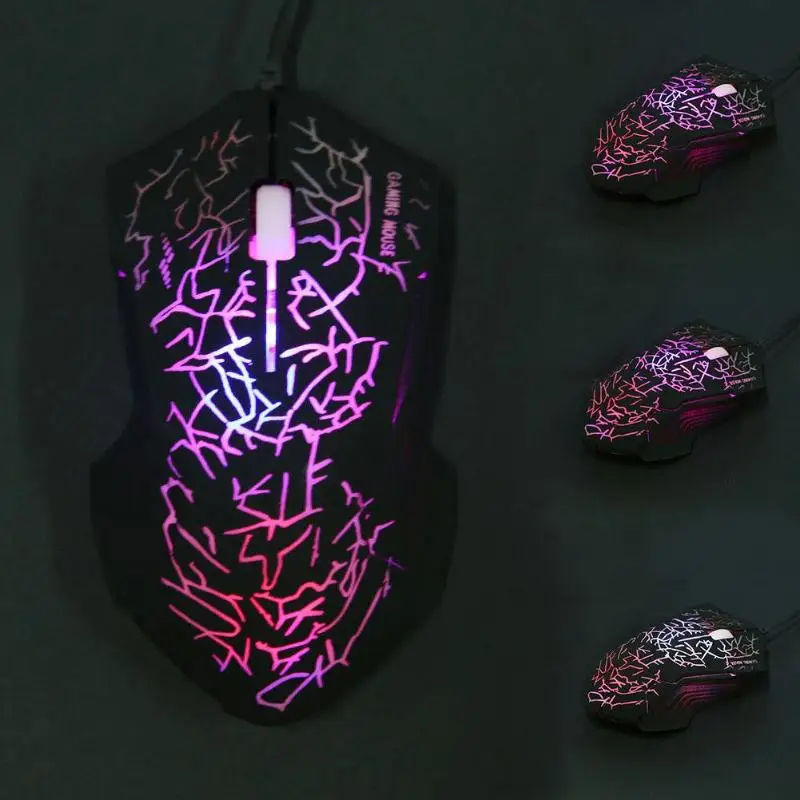 Профессиональная Проводная компьютерная мышь, геймерские мыши, USB порт, 3 клавиши, 2500 dpi, оптическая цветная подсветка, для дома, офиса, ПК, игровая мышь
