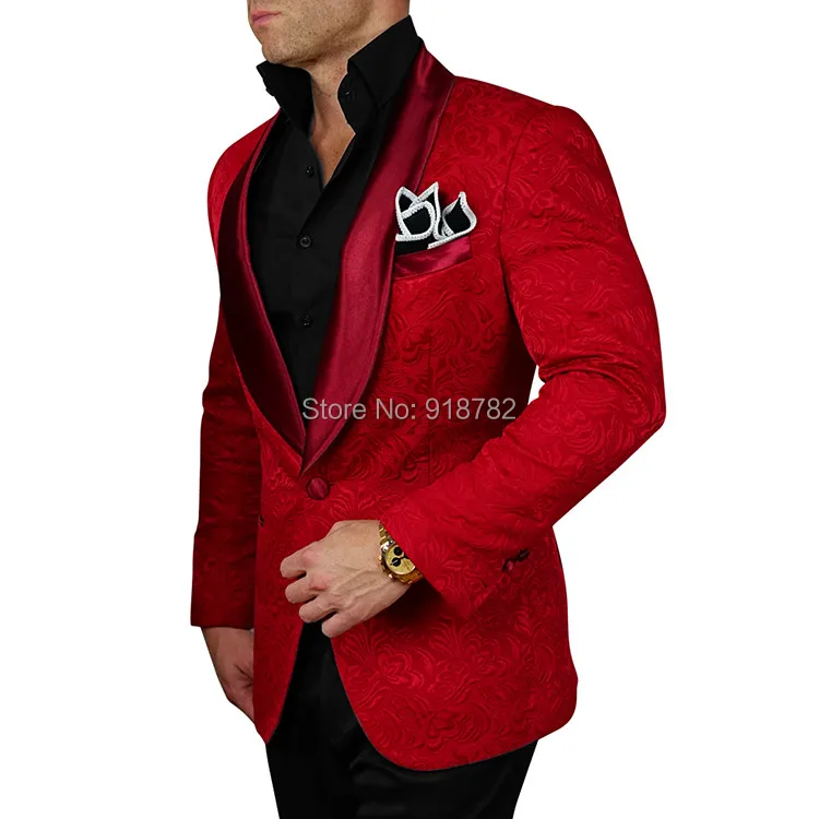 2017 Best Selling Elegant Brand Design Groomsmen Red/Black/White Slim Fit Groom Wedding Suits Men's Tuxedos Best Man Blazer