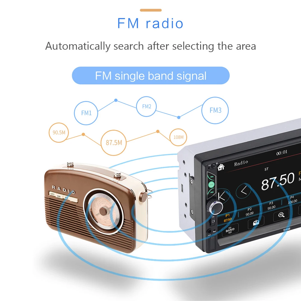 Podofo 2din 7 &quotавтомобильный Радио Аудио мультимедийный плеер авторадио Bluetooth
