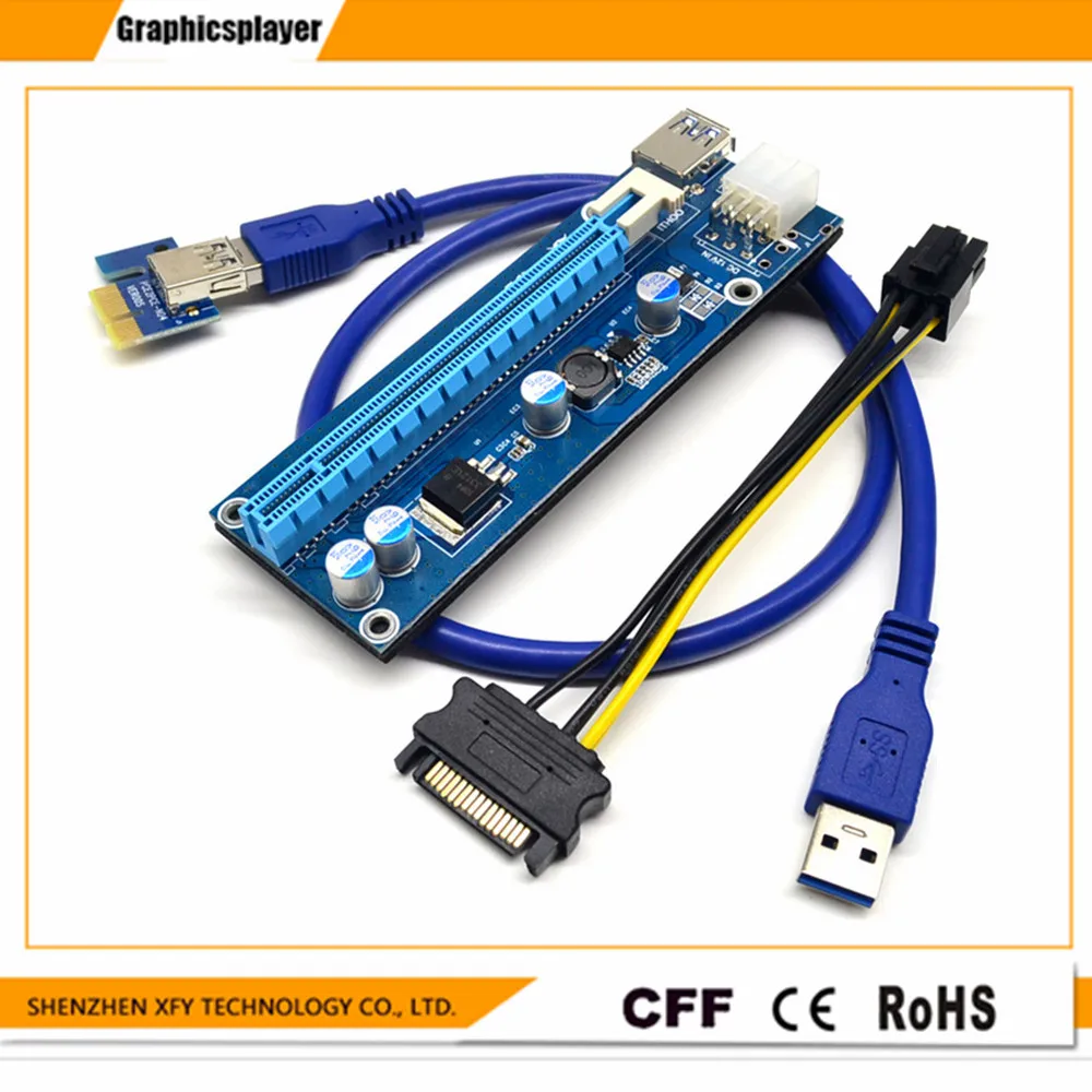 Оптовая продажа USB 3 0 PCI E Express 1X 4x 8x 16x расширитель переходника карта SATA 15pin папа к 6pin