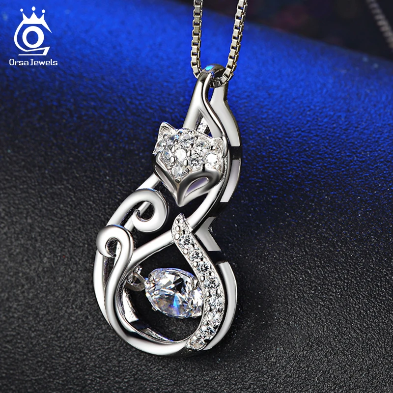 ORSA JEWELS милое ожерелье из стерлингового серебра 925 пробы с изображением лисицы 1