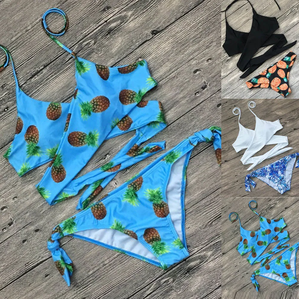 Женский купальный костюм с пуш-ап бюстгальтером Раздельный купальник-бикини