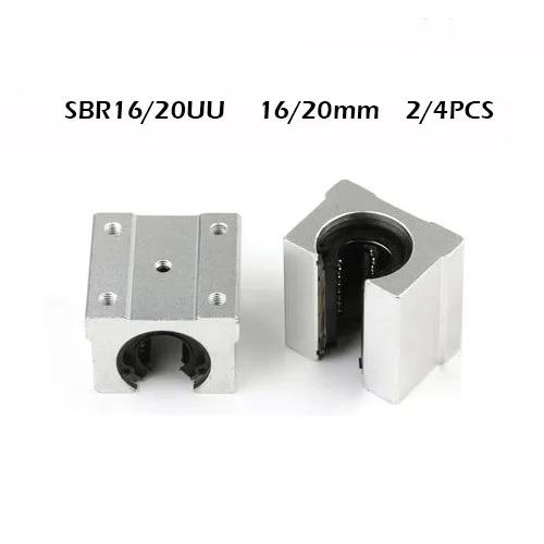 2/4 шт. SBR20UU SBR16UU 20 мм 16 мм линейный подшипник открытый подшипник линейный ползун числового программного управления типа CNC линейный слайд для линейной направляющей