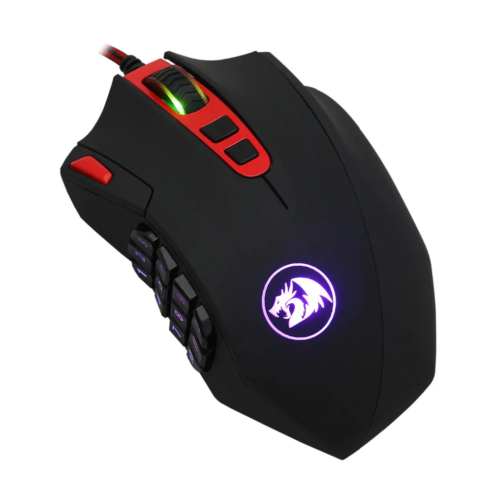 Игровая мышь Redragon M901 программируемая высокоточная 24000 DPI 18 кнопок большой
