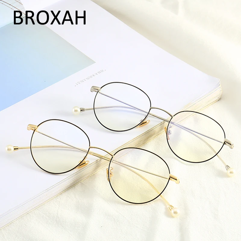 Модный круглый металлический очки с оправой для женщин в винтажном стиле С
