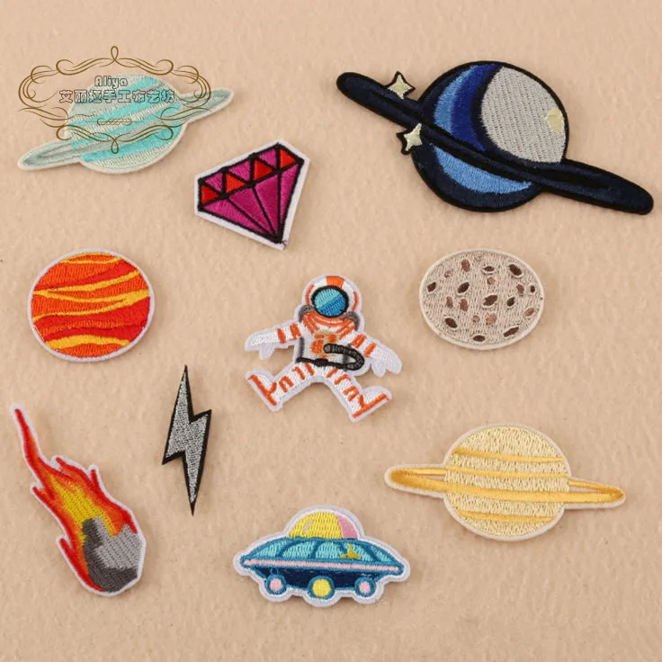 1 шт. Пространство серии Вышито железом на Детская Аппликация в мультяшном стиле