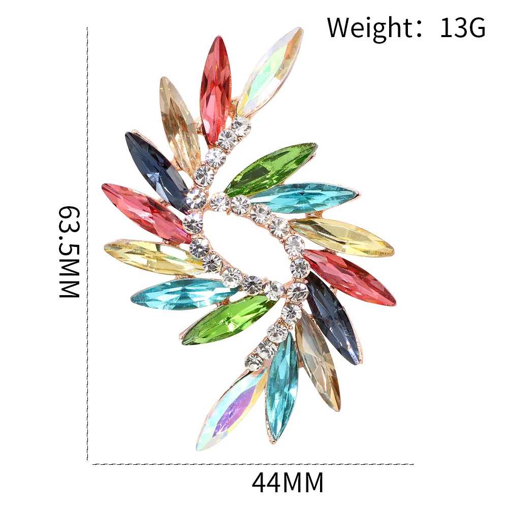 PULATU Creative Geometric Pattern Women's Brooches Alloy Mosaic Colorful Crystal Large Brooch Pins for Clothing High Quality | Украшения