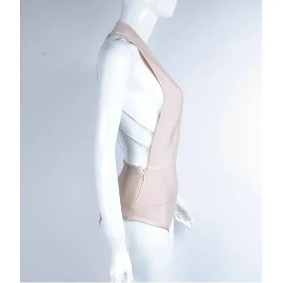 Сексуальное Женское боди 5 цветов однотонное с глубоким V-образным вырезом