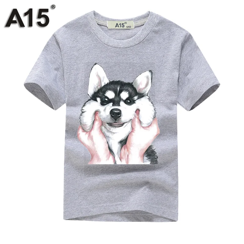 T0133Gray Футболка для мальчиков, лето, Детская футболка с длинными рукавами и 3D принтом для девочек, футболки, хлопковые футболки на лето, подростковые футболки для 6, 8, 10, 12 лет, A15 - Цвет: T0133Gray