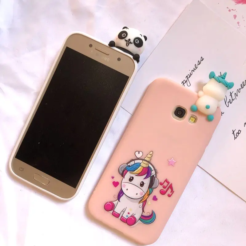 A30 A50 M10 M20 3D чехол для Etui samsung Galaxy A6 A7 A8 A9 чехол Kawaii Медведь Единорог чехол для samsung A3 A5 A7 случаев
