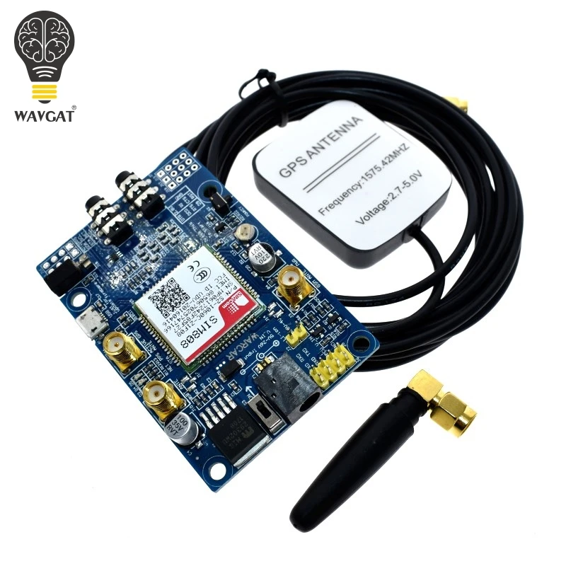 SIM808 модуль GSM GPRS GPS макетная плата IPX SMA с антенной Raspberry Pi Поддержка 2G 3G 4G SIM