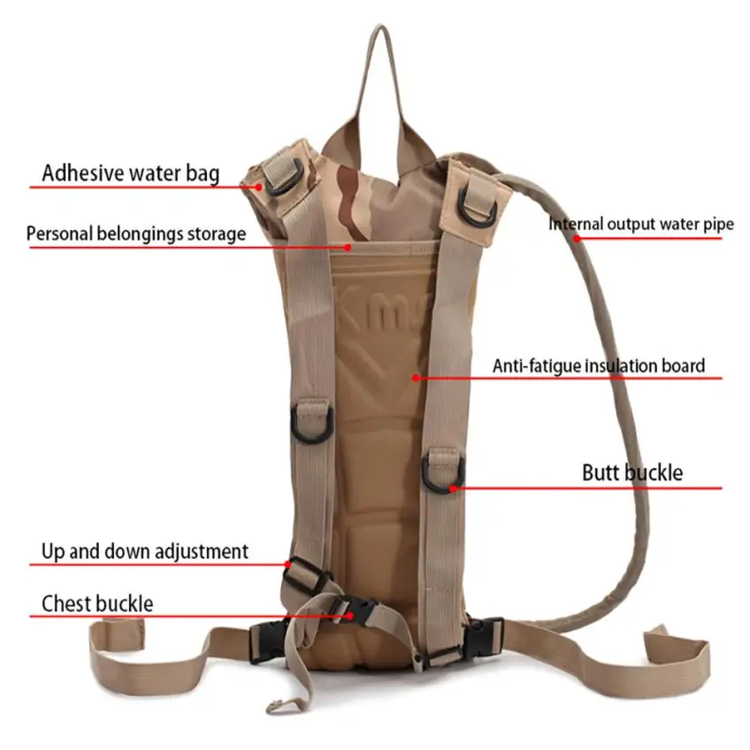 Outdoor Cycling Bicycle Water Bottle 3L Bladder Bag Military Hiking Camping Hydration Backpack Pack 2018 New Top | Спорт и