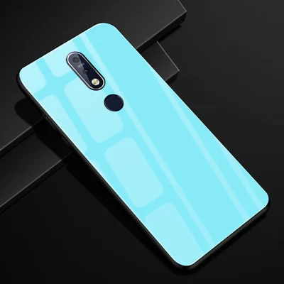 Coque для nokia 7,1 чехол градиентное закаленное стекло+ чехол с мягкими краями для nokia 7,1 dream glass чехол nokia 7,1 TA-1100 чехол s shell - Цвет: A5