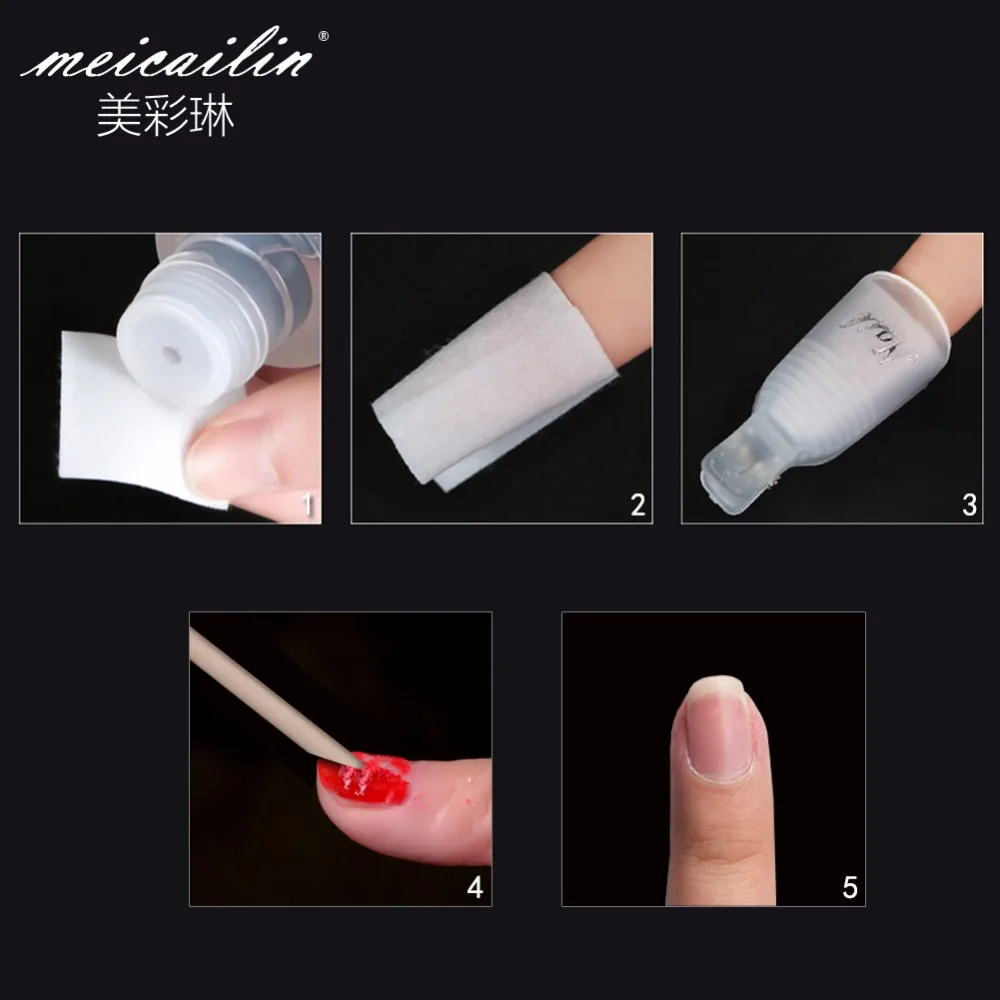 Meicailin Nail Art Plastic Gel Polish Remover Set Soak Off Clip Removing Adhesive Layer UV Cleanser Plus Clean | Красота и здоровье