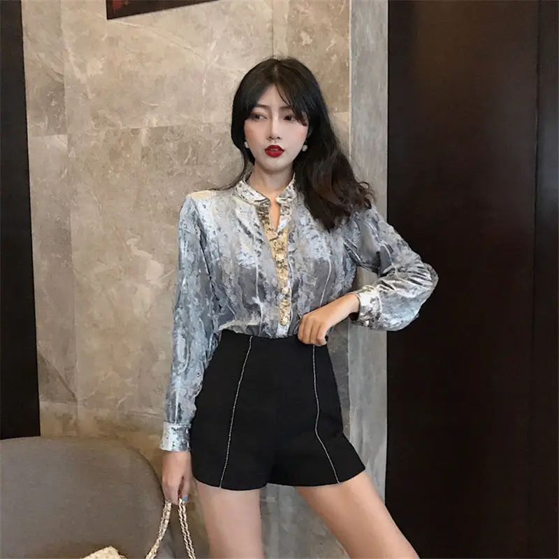 Hzirip 2019 Retro Fashion Spring Autumn Loose Casual Blouse Female Tops Sweet Vintage Pearls High Quality Sexy Single Breasted | Женская