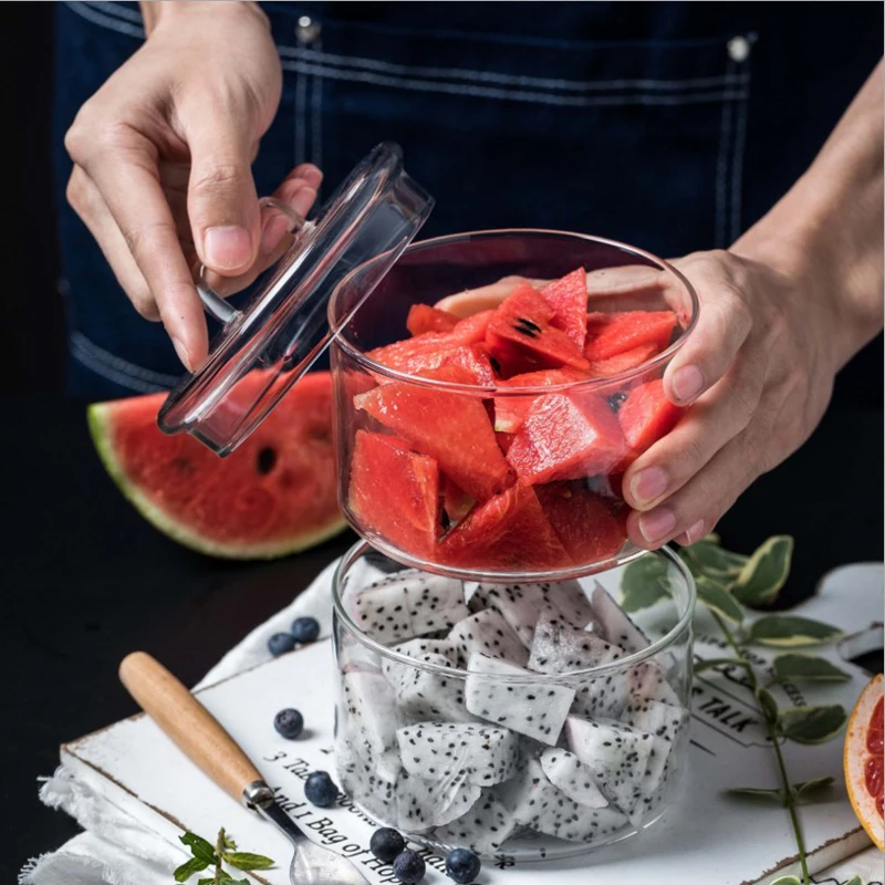 Сверхъестественная стеклянная бутылка для хранения с крышкой Минималистичная