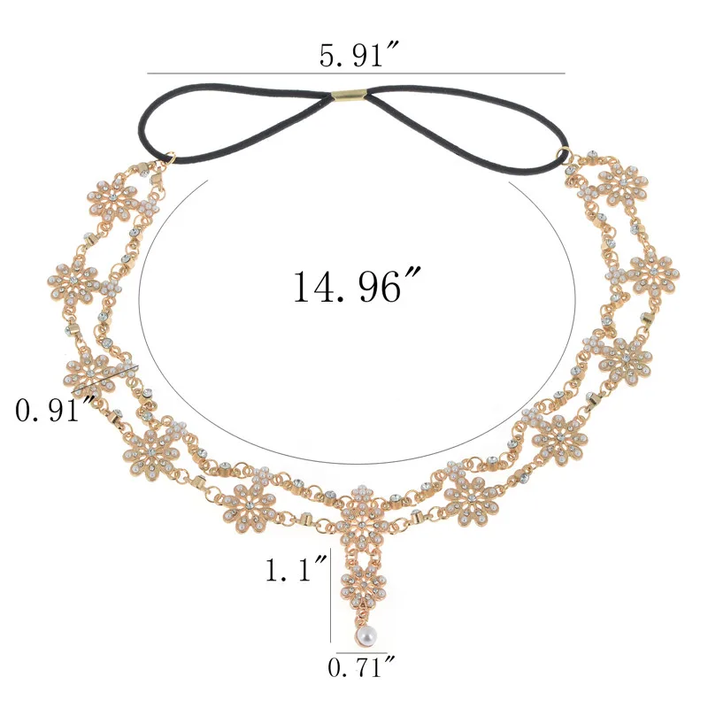 Винтажная Многослойная Металлическая повязка на голову золотого цвета