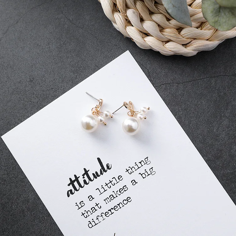 Женские серьги с маленькими жемчужинами в Корейском стиле для свадебной