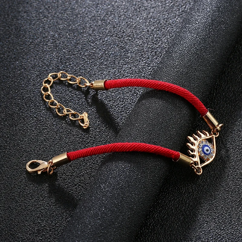 Classic lucky red rope blue evil eye charm bracelet adjustable female summer popular gift jewelry wholesale | Украшения и