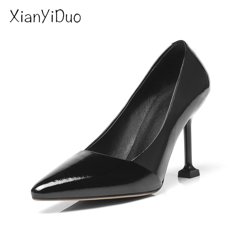 Xianyiduo/2018 пикантные вечерние Весенние/Aut слинбэки женская обувь с острым носком на