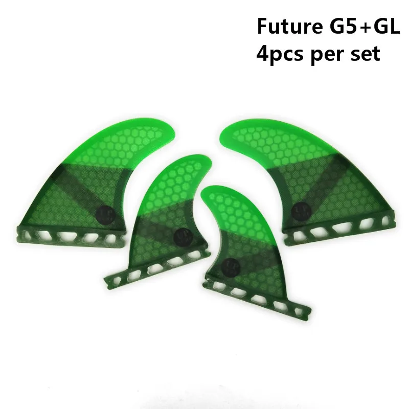 Будущее G5 + GL плавники для серфборда Quad плавник с Сотами стекловолокна серфинга 4