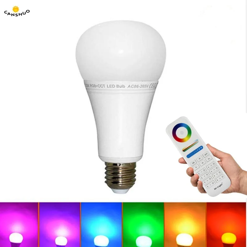 Беспроводной светодиодный лампы Milight E27 12 Вт RGB+ CCT светодиодная Mi. свет 220 V 2,4G Wi-Fi с регулируемой яркостью умная Светодиодная лампа-прожектор с 8 Zone Remote Управление
