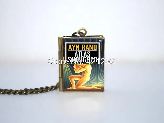 Atlas Shrugged Book Locket Necklace Брелок Серебряный и бронзовый тон B2351 | Украшения аксессуары