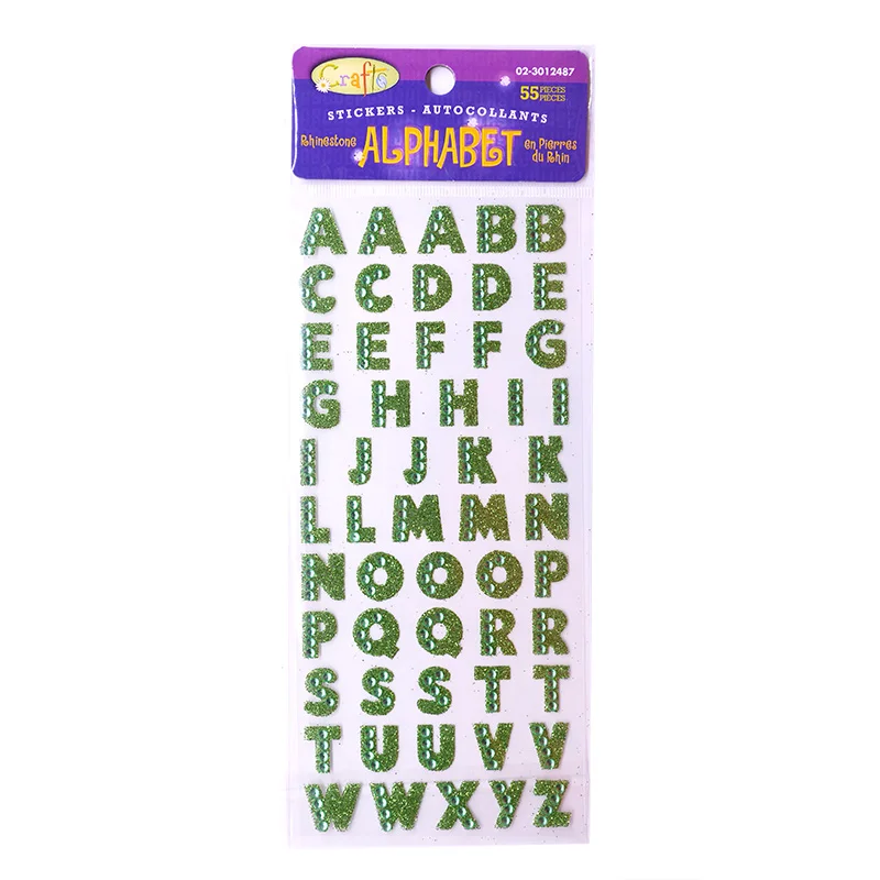 1 Sheet Glitter Alphabet Letter RhinestonesStickers Self Adhesive Gold/silver Words Stick On Scrapbooking DIY Handmade Book Deco
