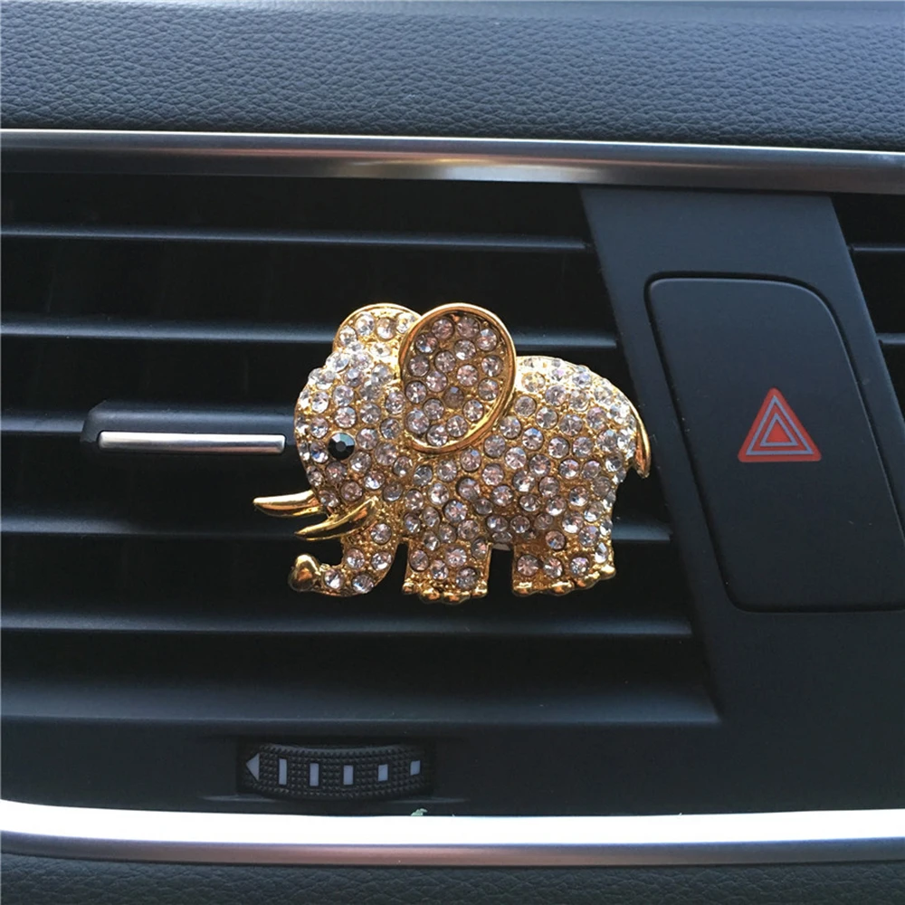 Car Perfume Clip Elephant Diamond Fragrance Air Outlet Freshener Flavor Smell Auto Decoration Diffuser Trim Accessories Gift | Автомобили