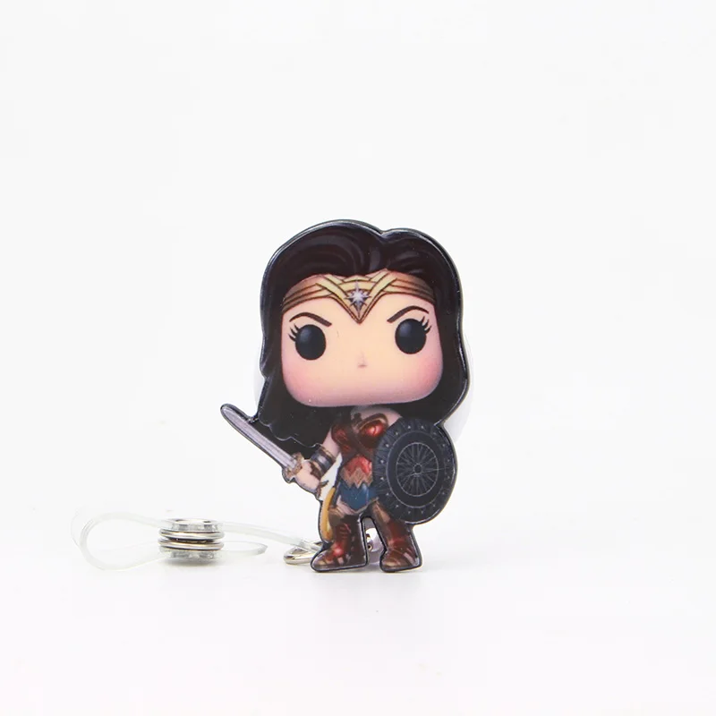 10 шт./лот, Wonder women, выдвижная катушка для бейджа из смолы, для студентов, новинка, для медсестры, Exihibiton, ID, имя, держатель для бейджа, офисные принадлежности