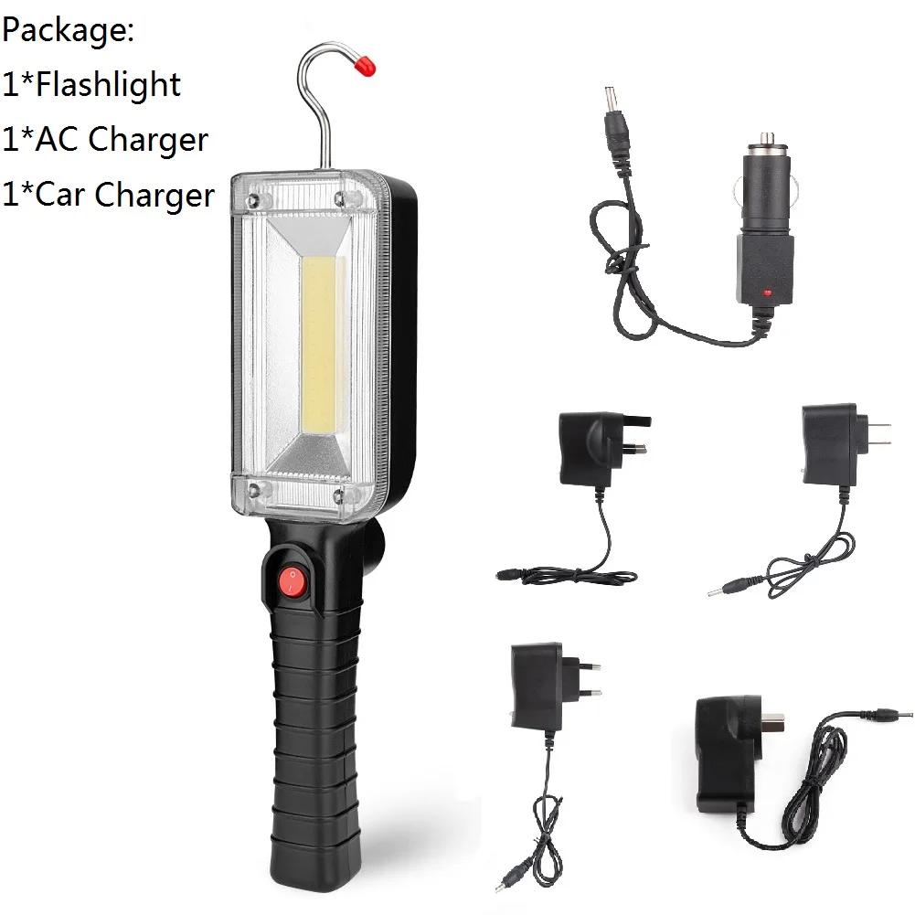 AC Car Charger 1 Режим COB светодиодный светильник-вспышка Магнитный фонарь механический магазин рабочий светильник USB Перезаряжаемый автомобильный контрольный светильник ремонтный светильник - Испускаемый цвет: AC Car Charger