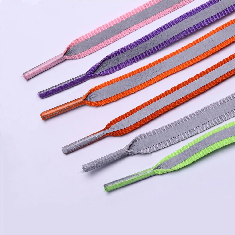 2 пары плоских светоотражающих шнурков шнурки для бега плетеная лента спортивные