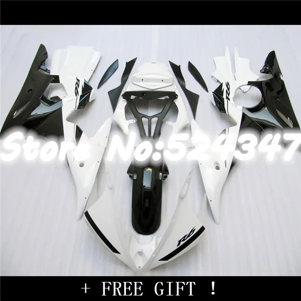 

fairings set for YZF R6 03 04 05 YZF-R6 03-05 YZF 600 R6 2003 2004 2005 fairing kits white black for Yamaha-Hey