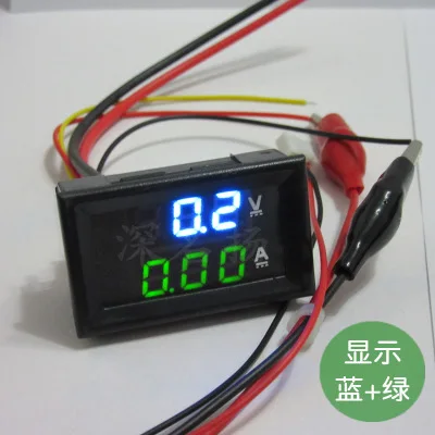 1 шт. DIY DC100V 10A Вольтметр Амперметр синий красный двойной Ампер Вольт Напряжение измеритель тока Датчик панель Цифровой светодиодный дисплей для автомобиля - Цвет: Blue Green