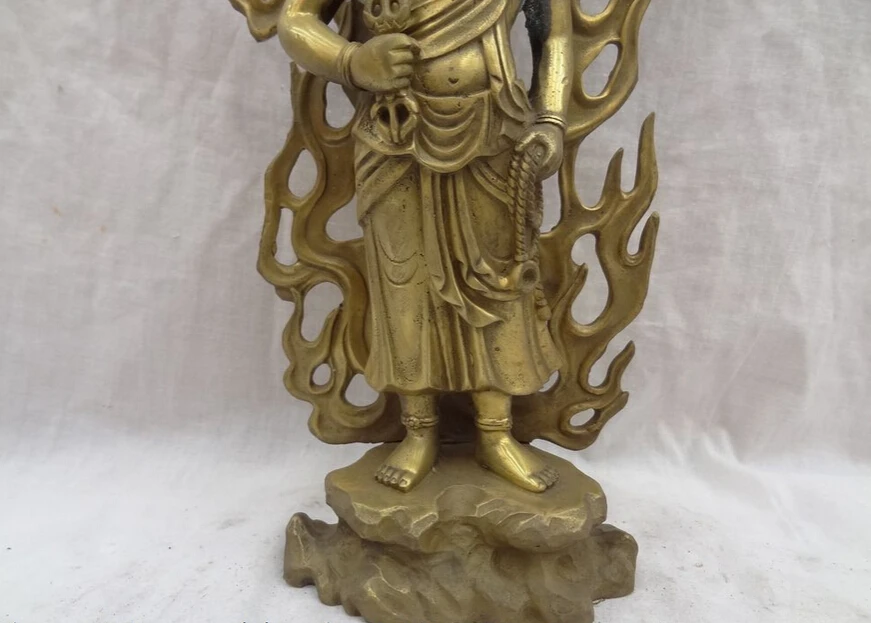 Песня voge Gem S5241 12 &quotяпонский буддист Joss Чистая латунь подставка Fudo-Myo-Achalanatha статуя