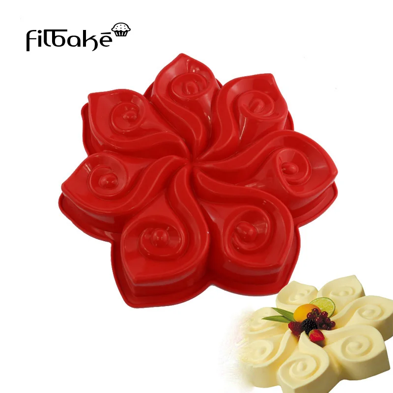 

FILBAKE 7 Petal Bauhinia Calla Shaped Big Silicone Kitchen Baking Mould Cake Pan Cake Decorating Moulds Baking Accessories