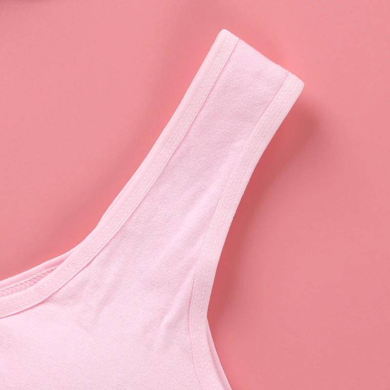 Детский бюстгальтер нижнее белье однотонное хлопковое Двухслойное для девочек