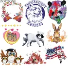 Национальный флаг, цветная панда, теплопередающие наклейки, верхняя часть одежды, декоративные термонаклейки с аппликацией