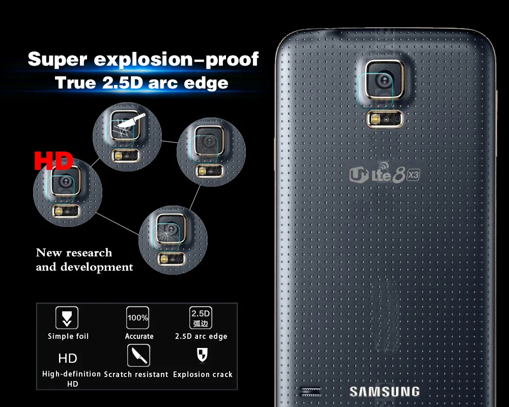 HD Задняя камера Объектив Закаленное стекло пленка для Samsung Galaxy S3 S4 S5 мини
