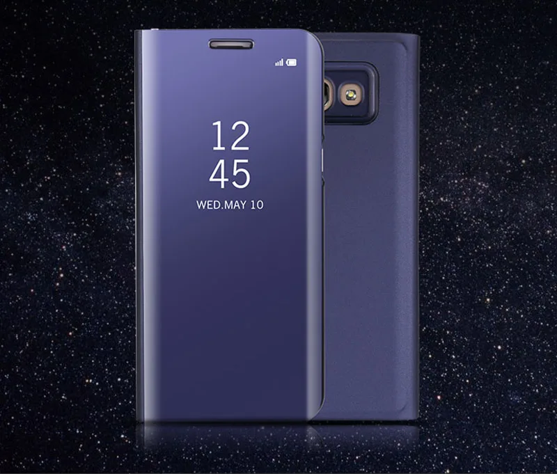 Роскошный кожаный умный зеркальный флип-чехол для телефона для samsung Galaxy S9 S8 Plus S7Edge S6Edge Note 8 J5 J7 чехол с прозрачным окошком