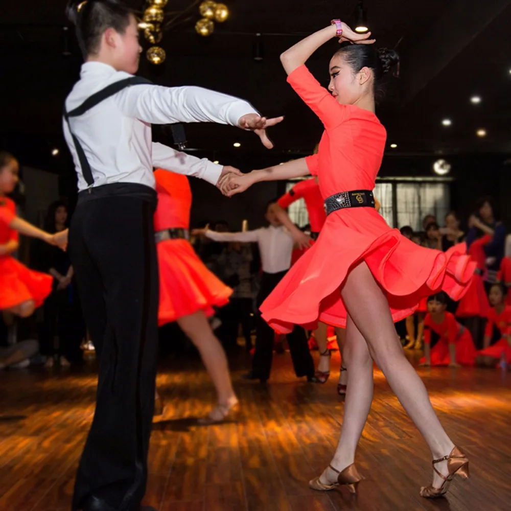 2020 платья для латиноамериканских танцев девочек красные юбки с арбузом детские