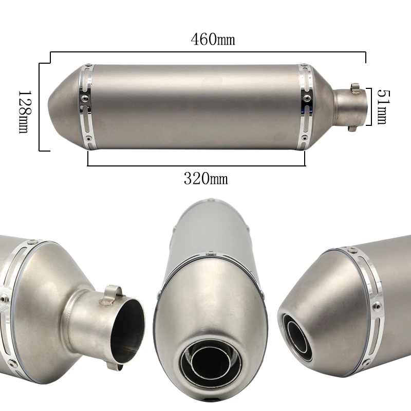 Alconstar-460 мм Длина Универсальный мотоцикл Akrapovic глушитель выхлопной трубы с дБ убийца Мотокросс Yoshimura ATV Z750 глушитель