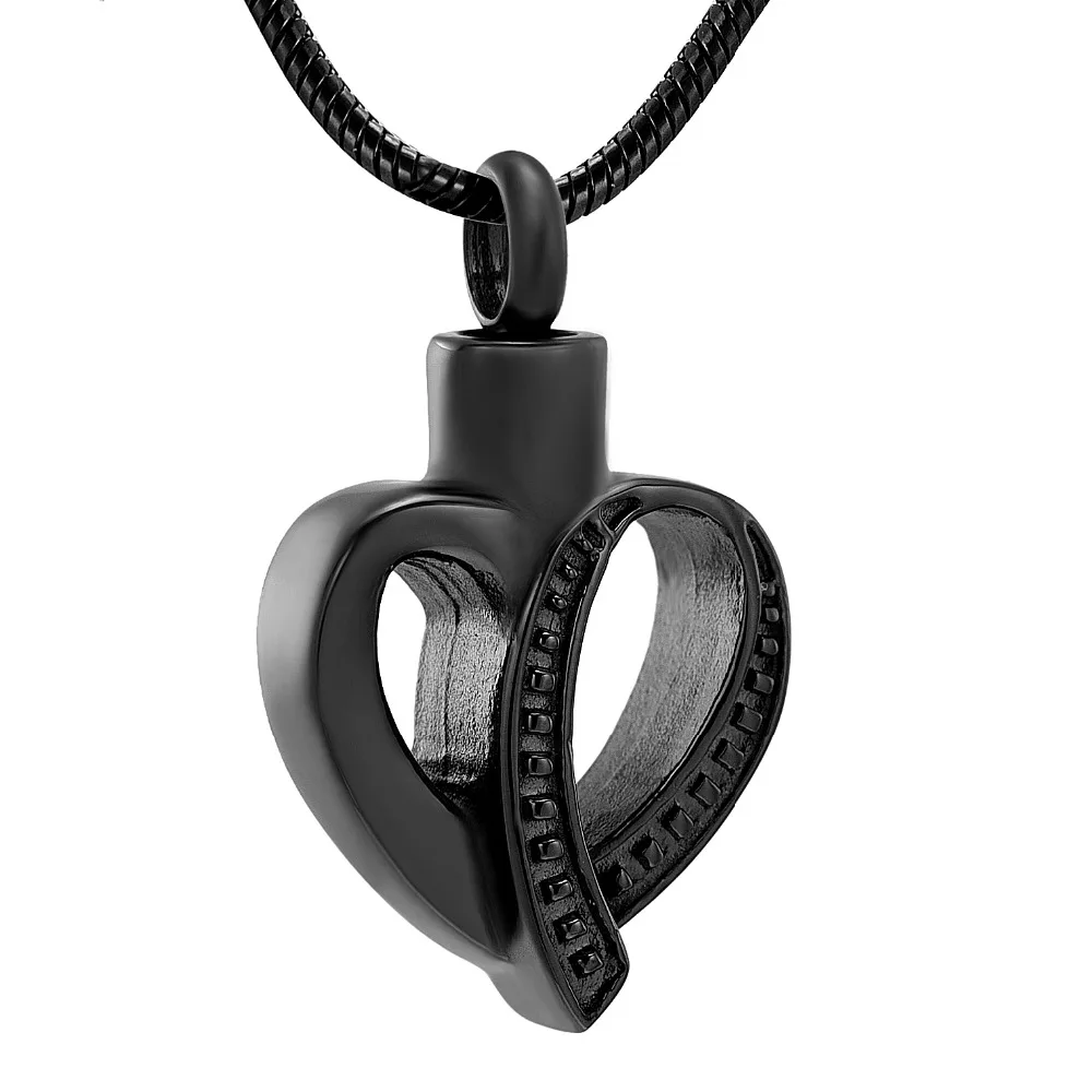 

IJD12448 полая лента в форме сердца, сувенирная Подвеска из нержавеющей стали в форме кремации для золы, ювелирные изделия в форме урны, ожерель...