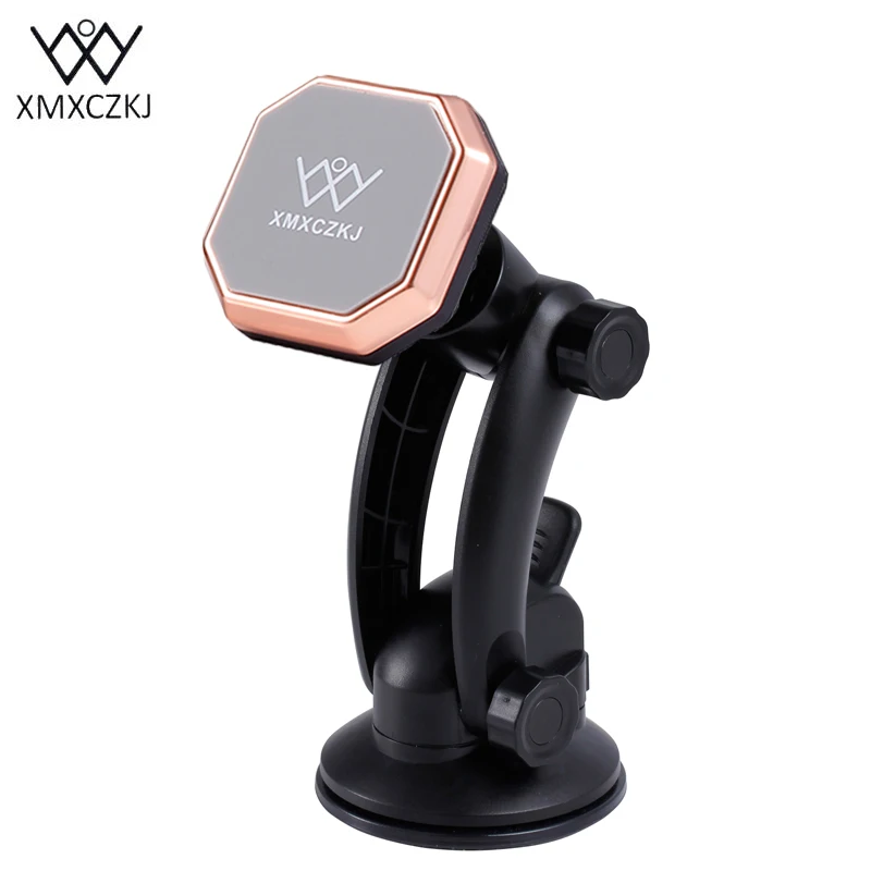 Rose Gold Gray XMXCZKJ Универсальный Автомобильный держатель для телефона Магнитный держатель вращение на 360 держатель на лобовое стекло авто для iPhone samsung Смартфон gps - Цвет: Rose Gold Gray