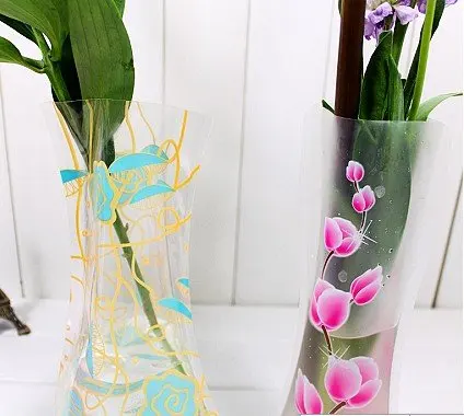 PVC Plastic Vase for Flowers Home Decor New Product foldable vases | Дом и сад